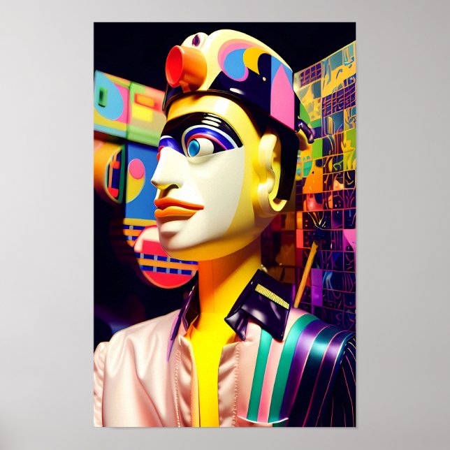 Superstar 80 Ken Gage Retrowave Pop Surrealism Poster (Framsidan)