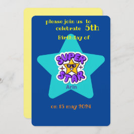 superstar barns födelsedag inbjudningar