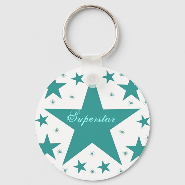 Superstar Keychain, Teal Nyckelring (Framsida)