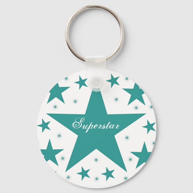 Superstar Keychain, Teal Nyckelring (Framsida)