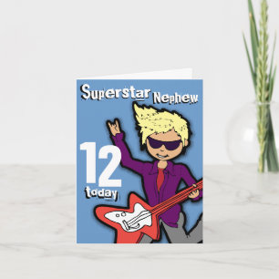 Superstar Nephew 12:e födelsedag blått kort