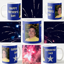 ’Superstar Pappa’ Fars dag Blue/Grått Kaffemugg