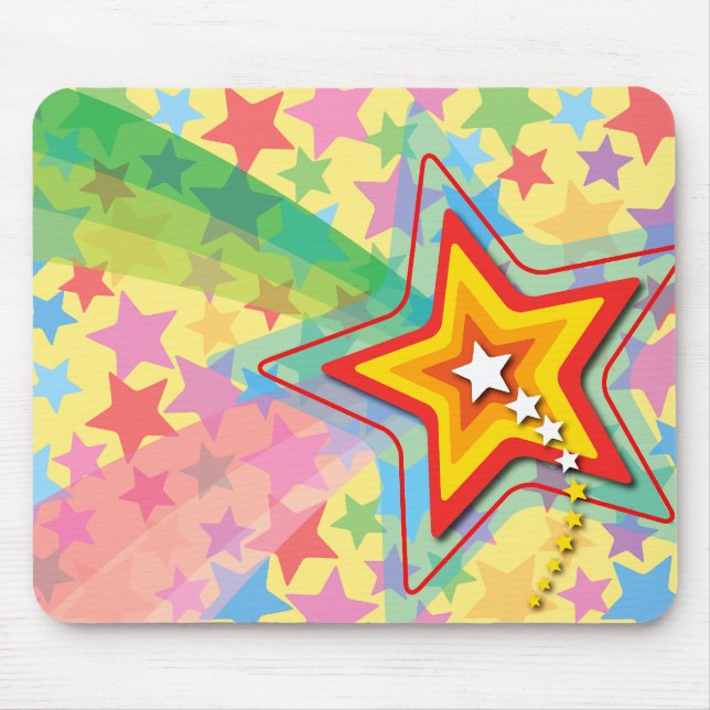 Superstar Rainbow Colorful Anpassningsbar Gift Mou Musmatta (Framsidan)