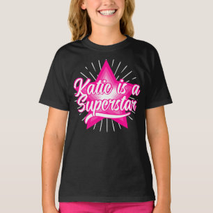 Superstar Rosa White Star Girly - din namntext T Shirt