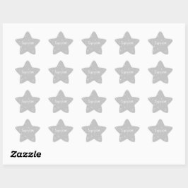 Superstar Silver Grått Starlight Stjärnformat Klistermärke
