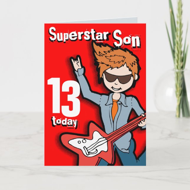 Superstar Son 11-födelsedagsryttarkort Kort (Framsida)