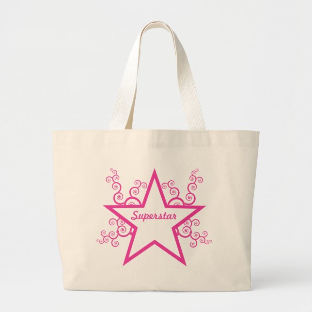 Superstar Swirls Bag, Bright Rosa Jumbo Tygkasse (Framsidan)