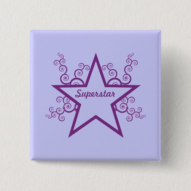 Superstar Swirls Button, Lila Knapp (Framsida)