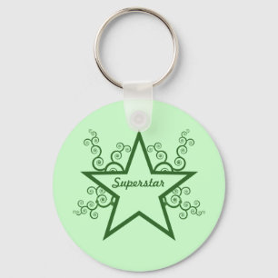 Superstar Swirls Keychain, Forest Grönt Nyckelring