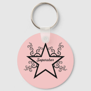Superstar Swirls Keychain, svart Nyckelring