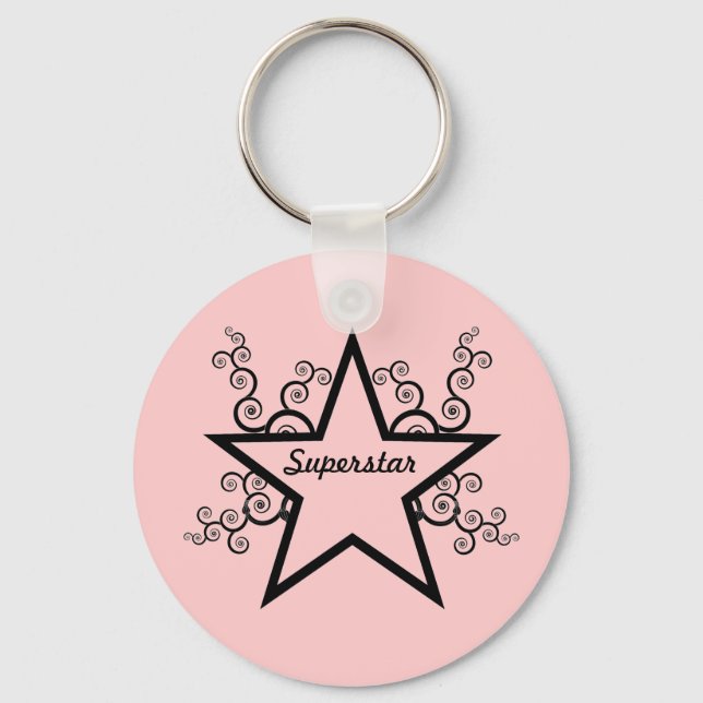 Superstar Swirls Keychain, svart Nyckelring (Framsida)