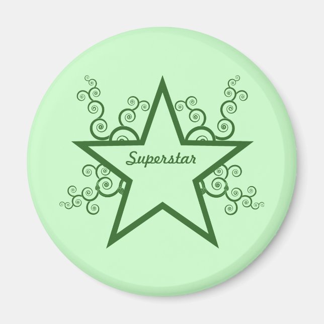 Superstar Swirls Magnet, Forest Grönt Magnet (Framsidan)