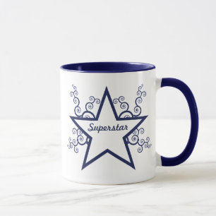 Superstar Swirls Mugg, Mörk blått Mugg