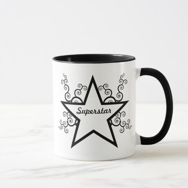 Superstar Swirls Mugg, svart Mugg (Höger)