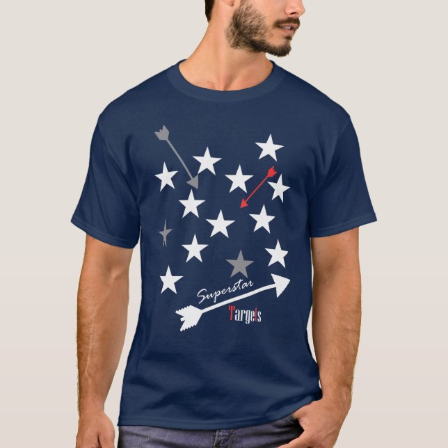 Superstar Targets Stars Arrows Funky T-Shirt (Framsida)