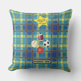 Superstar Tartan Blue Gult Kudde