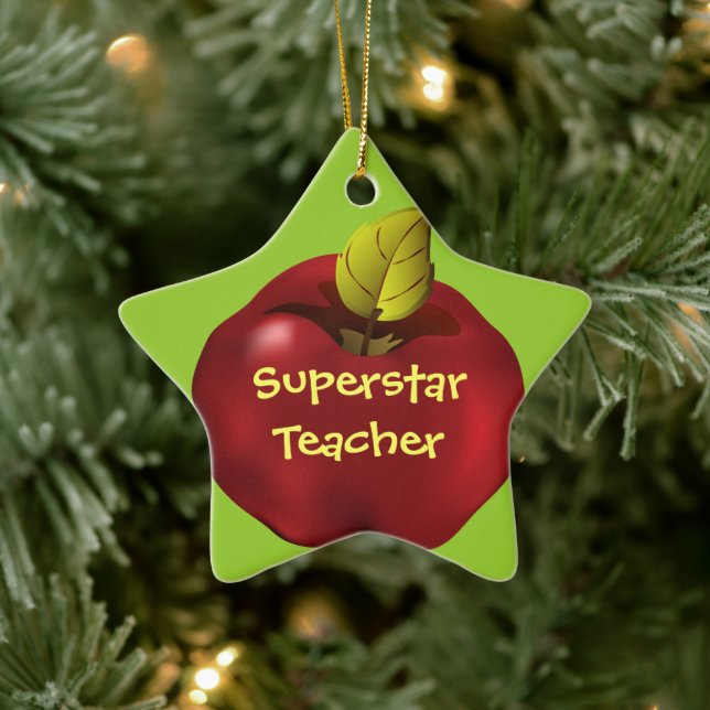 Superstar Teacher Red Apple jul Julgransprydnad Keramik (Träd)