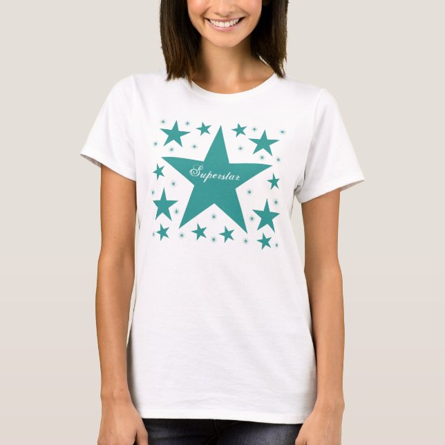 Superstar Womans T-shirt, Teal Tröja (Framsida)