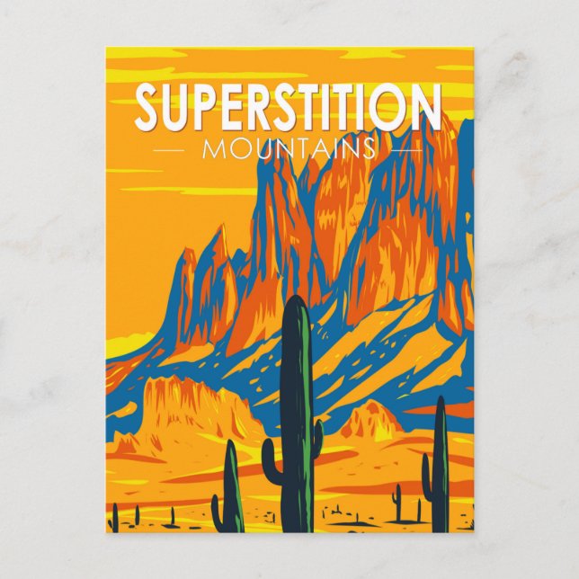 Superstilbergen Arizona Vintage Postcard Vykort (Framsida)