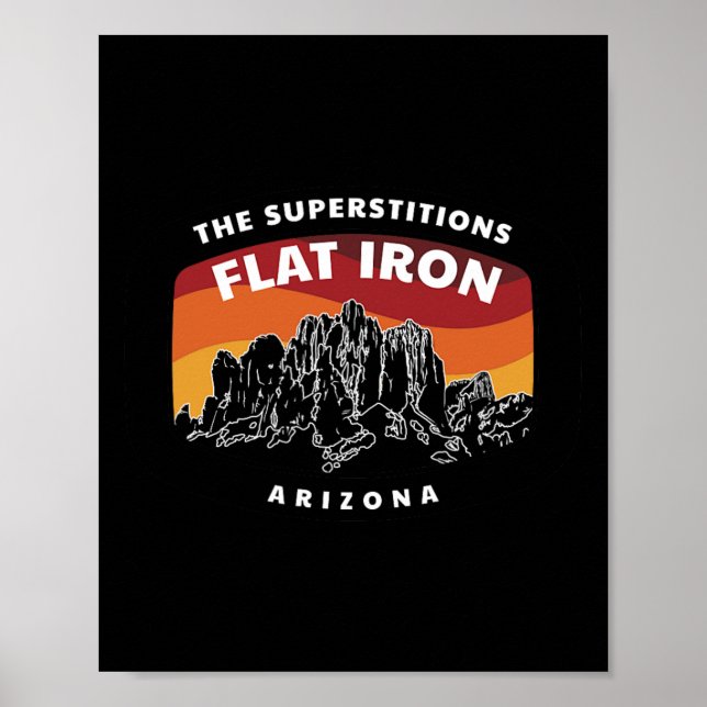 Superstition Flat Iron Arizona Berg Vandring  Poster (Framsidan)