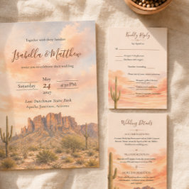 Superstition Mountains Arizona Ökenbröllop RSVP OSA Kort