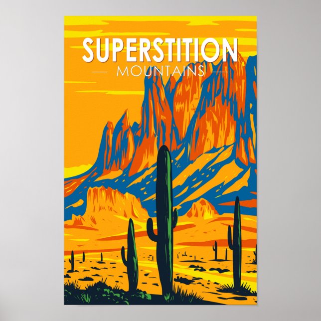 Superstition Mountains Arizona Vintage Poster (Framsidan)