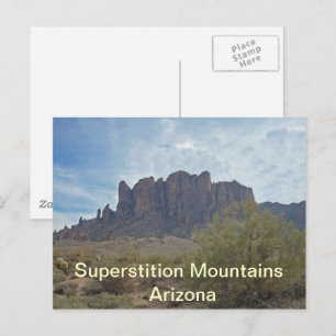 Superstition Mountains AZ Naturskön ökenlandskap Vykort