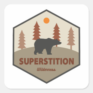 Superstition Wilderness Arizona Bear Fyrkantigt Klistermärke