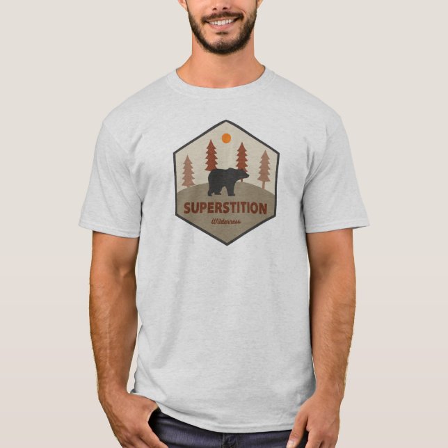 Superstition Wilderness Arizona Bear T Shirt (Framsida)