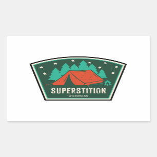 Superstition Wilderness Arizona Camping Rektangulärt Klistermärke