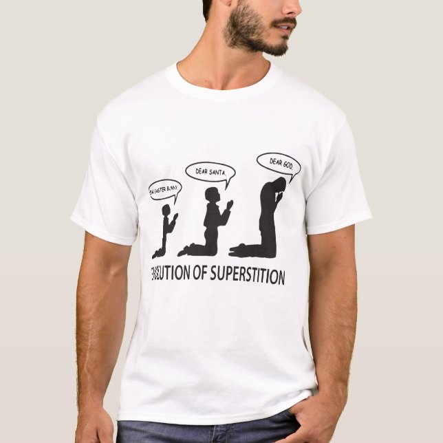 Superstitionevolutionmanar roliga T-tröja för T Shirt (Framsida)