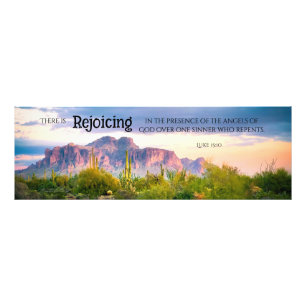 Superstitionsbergen Arizona Desert Lila 36 x 12 Fototryck