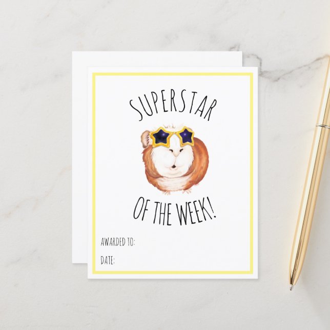 SUPERSTJÄRNA AV VECKAN - Belöningscertifikat (Fram/Back In Situ)