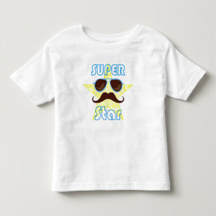 Superstjärna med solglasögon och mustasch t shirt