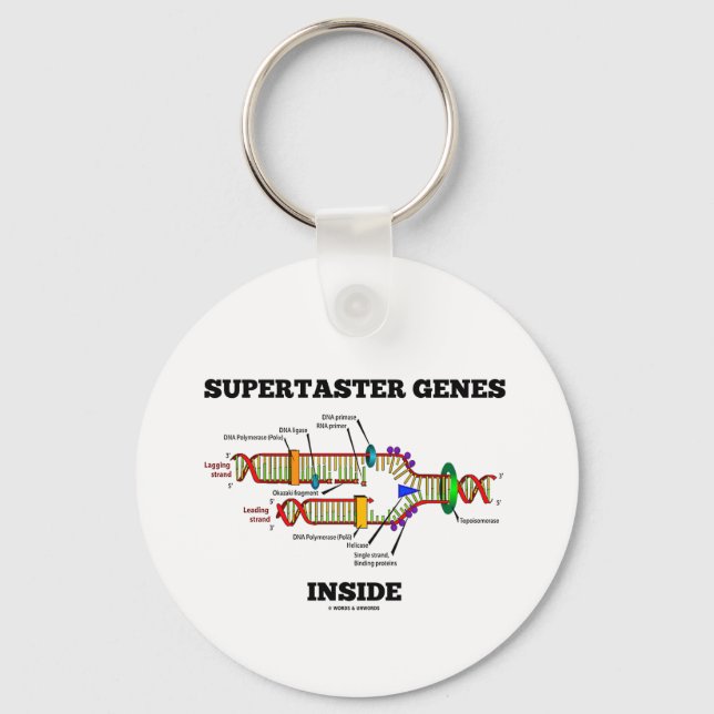 Supertaster Genes Inside (DNA-replikering) Nyckelring (Framsida)