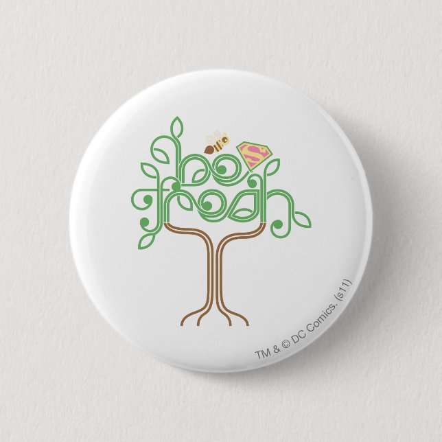 Supertjej ska vara färsk knapp (Framsida)