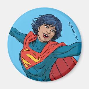 Supertjej som flyger i Blue Kostym Magnet