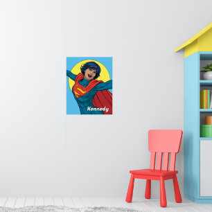 Supertjej som flyger i Blue Kostym Poster