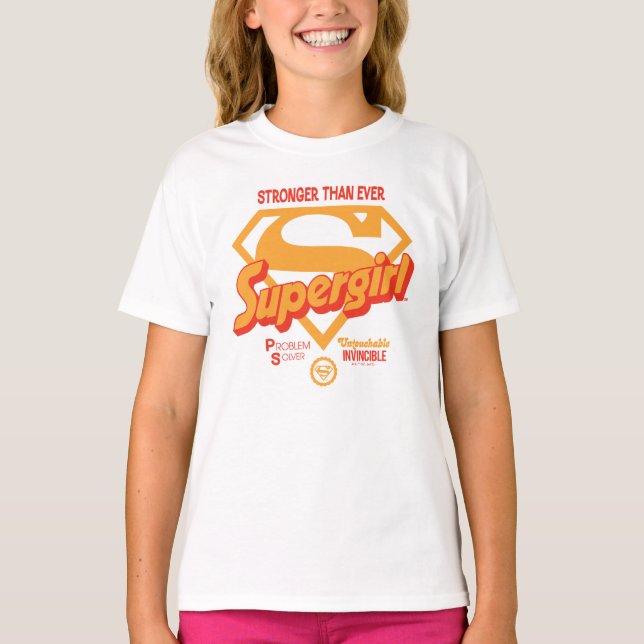 Supertjej starkare än någonsin Retro-grafik T Shirt (Framsida)