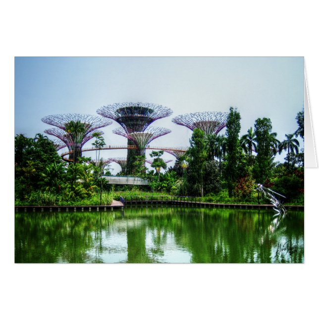 Supertrees och sländasjö hälsningskort (Framsidan Horizontal)