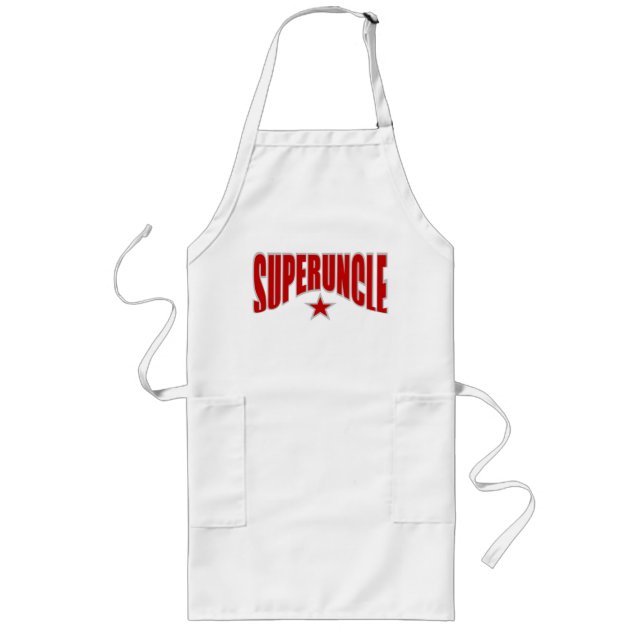 SUPERUNCLE apron - välj stil & färg Långt Förkläde (Framsidan)
