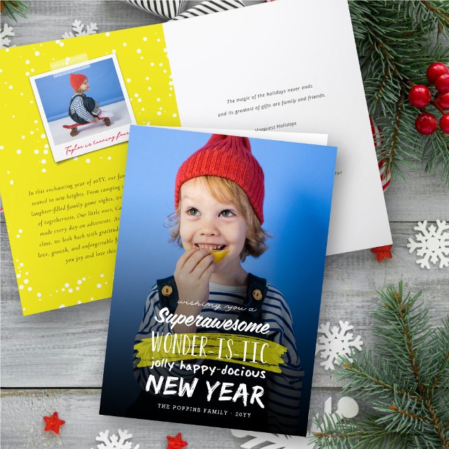 Superunderbart Wonderistic Jolly Happydocious År Helgkort (Skapare uppladdad)