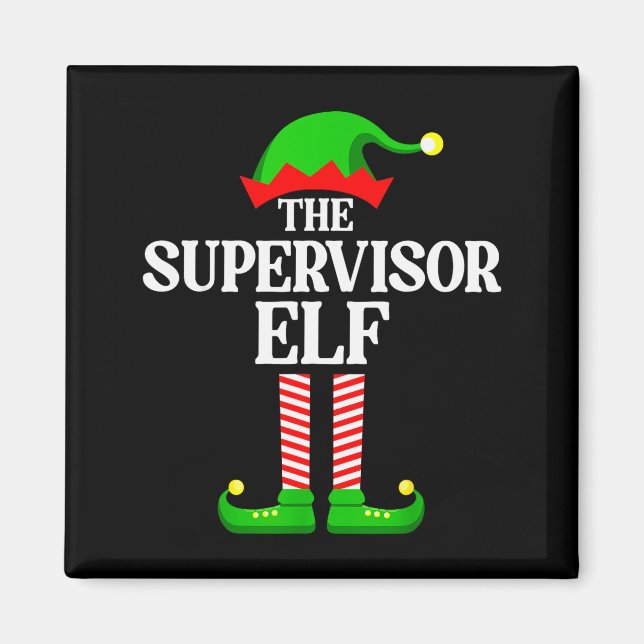 Supervisor Elf Family Matching Group Funny Christm Magnet (Framsidan)