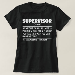 Supervisor Noun Definition Managing Pappa Sarcasm T Shirt