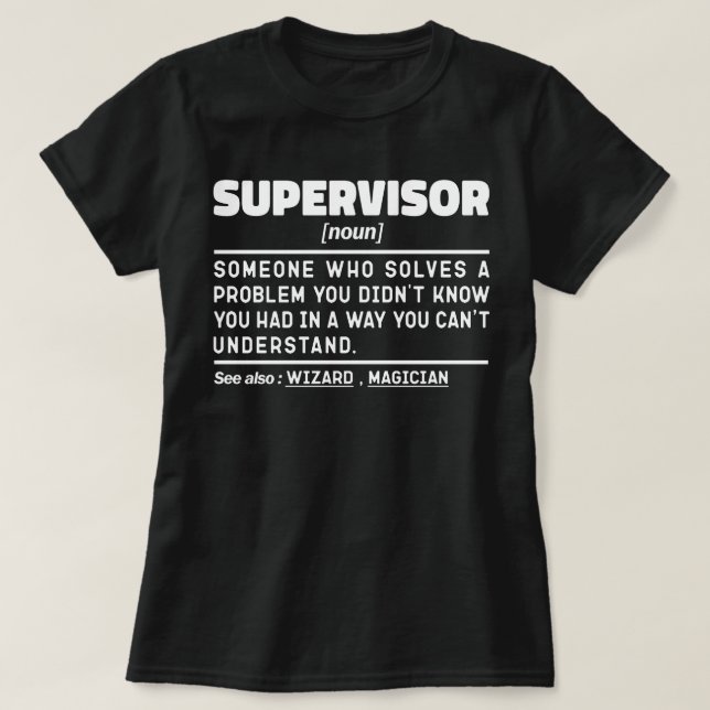 Supervisor Noun Definition Managing Pappa Sarcasm T Shirt (Design framsida)