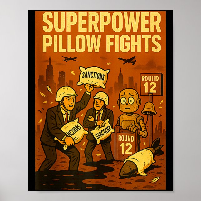 Superwer Llow Fights Funny Geolitical Satire Gift  Poster (Framsidan)