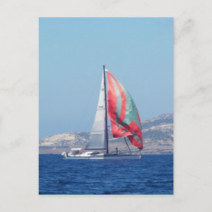 Superyacht med Spinnaker Vykort