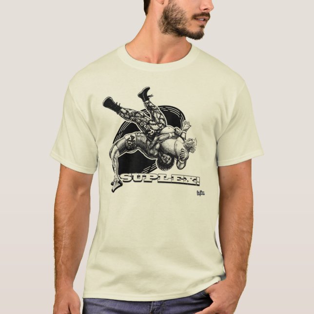 Suplex! pro brottningskjorta tee shirt (Framsida)