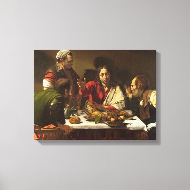 Supper vid Emmaus - Caravaggio Canvastryck (Framsida)