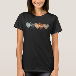 Suppleant Lärare Hearts Back to school Teach Rai T Shirt